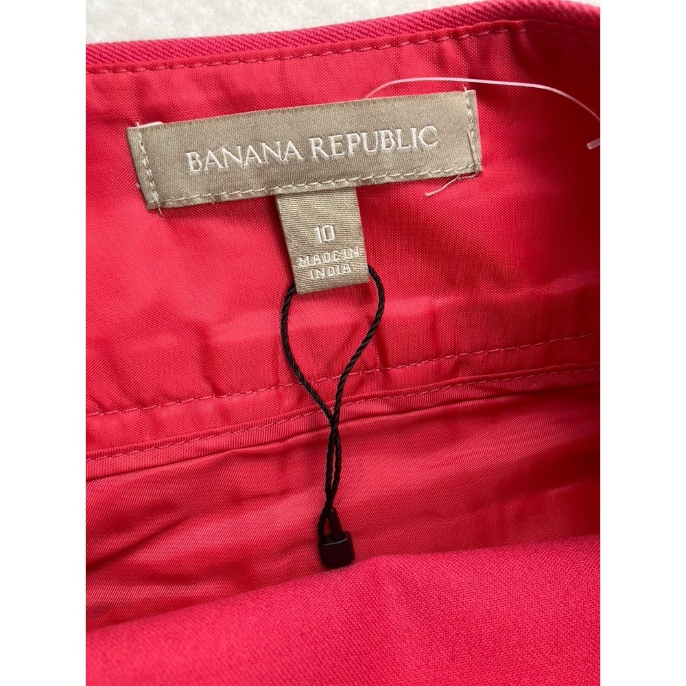 BANANA REPUBLIC Womens Pencil Skirt Red Cotton Blend Size 10 Knee Length - Picture 2 of 9